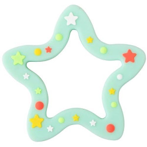 Jimibaby Silicone Star Teether, The First Teething Toy For Baby Boys And Girls,100% Bpa Free, Easy To Hold, Freezer Safe (Mint Star)