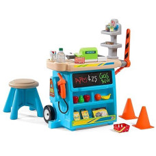 Step2 Stop & Go Market | Kids Pretend Play Store & Toll Booth With Toy Cash Register, Blue