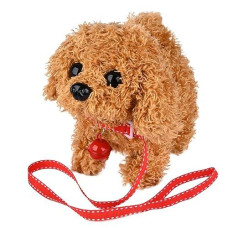 Worwoder Plush Teddy Toy Puppy Electronic Interactive Pet Dog - Walking, Barking, Tail Wagging, Stretching Companion Animal For Kids Children (Teddy Dog)