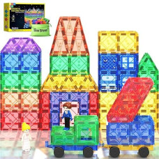 Soyee Rainbow Magnetic Tiles with Cars - Educational Toys 3-5