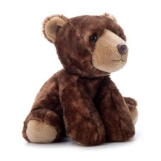 The Petting Zoo Brown Bear Stuffed Animal, Gifts For Kids, Wild Onez Zoo Animals, Brown Bear Plush Toy 9 Inches