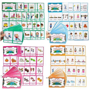 Richardy Irregular Verbs/Plural Nouns/Degrees Of Comparison/Verb Tense 4 Themes Flashcards Building Vocabulary Pocket Cards Educational Learning Toys Pre-Kindergarten Classroom Supplies