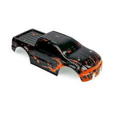 Summitlink Custom Body Muddy Orange Over Black Style Compatible For T/E Maxx Shell Cover E-Maxx 1/10 Scale Rc Car Or Truck (Truck Not Included) Em-Br-01