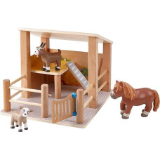 HABA Little Friends Petting Zoo with 3 Farm Animal Figures