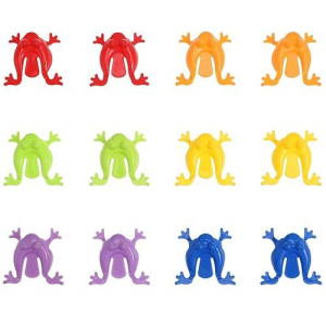 Toyvian 24Pcs Frog Jumping Toy Finger Pressing Jumping Toy Bouncing Balls Finger Puppets For Kids Party Favors Goody Bag Fillers (Random Color)