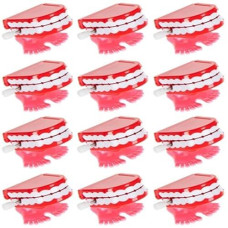 Happy Deals ~ Wind Up Chatter Teeth | 12 Pack | 1.75 Inch Chattering Walking Toys