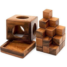 Bsiri Soma Puzzle Cube Wooden Toy Brain Teaser Desk Board Games Adults Master Block Christmas Mind Magic Kids Benders Wood Hand Cube Family Teens Boy Classic