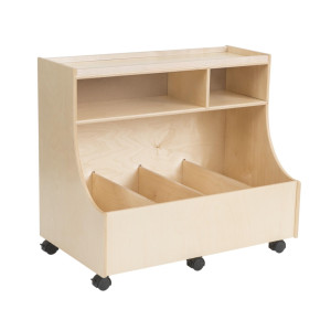 Childcraft Mobile Block Storage Bin, Birch Wood, 35.75"