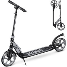 SKIDEE Black & Silver Scooter for Kids & Teens, 41" Adjustable