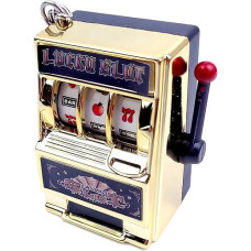 Magikon Mini Slot Machine Toy, Funny Lucky Slot Machine Bank With Spinning Reel And Keychain, Nice As Creative Festival Present Birthday Cake Decoration