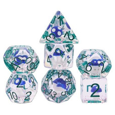 UDIXI Purple Mushroom DND Dice Set - 7PCS Polyhedral RPG