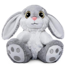 Nleio Bunny Rabbit Stuffed Animal, 8.5" Bunny Plush With Floppy Ears, Huggable & Washable, Baby Stuffed Animals Plush Toy For Girls Boys Kids Friends Easter Birthday Gifts (Gray)