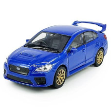 Impreza Wrx Sti Toy Car Racing Sports Diecast Model Car 1/36 Scale Metal Pull Back Vehicle, Doors Open, Zinc Alloy Casting, Boys Toys Kids Birthday Gifts Mens Collection, Blue