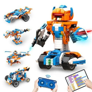 Apitor Robot X Robot Building Kit, 12-In-1 Programmable App Rc Robot/Car Robotics Coding Set, Stem Projects Educational Birthday Gifts For Boys Girls Kids Aged 8-12 (600 Pieces)