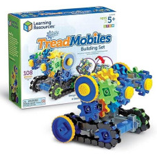 Learning Resources Gears! Gears! Gears! Treadmobiles Building Set, Stem Toys, Develops Early Engineering Skills, 108 Pieces, Ages 5+