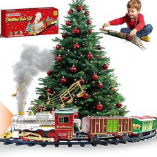 Christmas Train Sets For Around The Tree With Lights, And Sounds - Christmas Toy Holiday Train Around Christmas Tree W/Large Tracks, Electric Train Set For Kids Ages 4-8