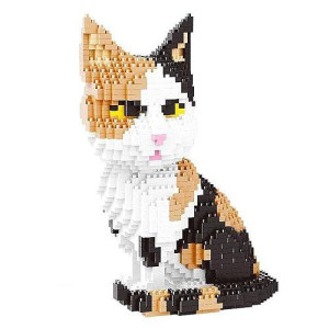 Iseesee Mini Cat Building Blocks Pet Building Toy Bricks Micro Mini Blocks 3D Puzzle Building Blocks Set Toys Gifts For Kids Or Adult (Cat Colorfull 1300Pcs)