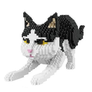 Iseesee Mini Cat Building Blocks Pet Building Toy Bricks Micro Mini Blocks 3D Puzzle Building Blocks Set Toys Gifts For Kids Or Adult (Cat Black 1390Pcs)