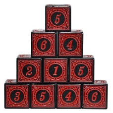 Smartdealspro 10-Pack D6 Six Sides 16Mm Dice Die For Dnd Mtg Prg Wow Table Game Math Teaching (Red Letter)