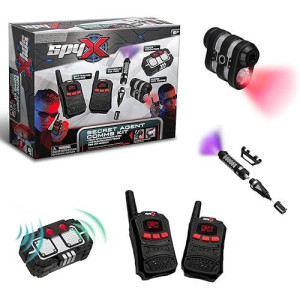 Spyx / Secret Agent Comms Kit - Includes Spy Toy Walkie-Talkie Pair / Micro Spy Scope / Invisible Ink Pen / Secret Voice Disguiser. 4 Communication & Surveillance Tools For Spy Kids