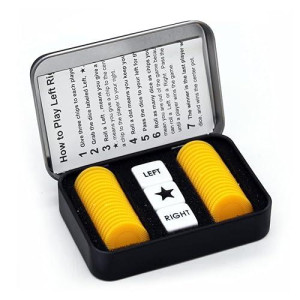 Annietfr Yellow Left Right Center Dice Game Set with 3 Dices