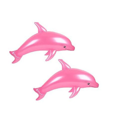 Zugar Land Huge 40" Pink Pearlized Dolphin Inflate Inflatable Pool Toy Beach Poolside Aquatic Themed Decor Birthday Party Buffet Table Decoration (2 Pack)