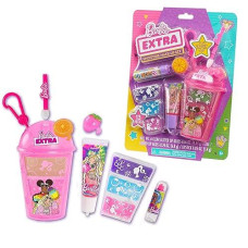 Barbie Extra Smoothie Makeup Set, 13-Piece Dress Up And Pretend Play Set, 7 Different Lip Gloss Colors