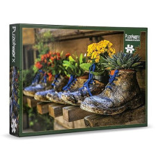 Puzelworx 1000 Piece Jigsaw Puzzle Educational Puzzle Family Game Gift For Adults And Kids (Shoe Flower Pot)