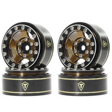 Treal 1.0 Beadlock Wheels Rims(4P) Classic 5-Star 1" Micro Bead Lock Wheels 7Mm Hex Hubs For 1/18 Trx4M 1/24 Ax24 Scx24 Fcx24 Rc Crawler-Type B 27.3G(Black-Bronze)