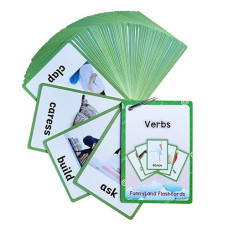 Lilias Verbs Flash Cards, Toddler Learning Toys, Preschool Learning Toys, Homeschool Supplies, Learning Supplies For Kindergarten, 4.3 X 3.14 Inch, 65 Cards In Set