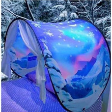 Winvin Magic Playhouse Tents Fantasy Fun For Kids,Foldable Play Tents, Pop Up Indoor Bed Tents,Magic Playhouse Princess Secret Castle,Birthday For Girls (Winter Wonderland)