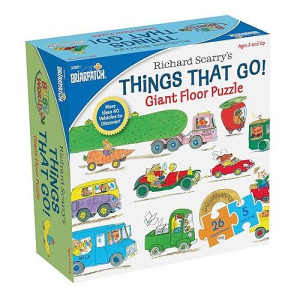 Richard Scarry Things That Go Seek And Find Giant Floor Puzzle, Learn By Finding Hidden Items From Four Classic Scenes From Richard Scarry’S Bestselling Busytown Books, For Ages 3+