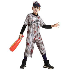 Spooktacular Creations Zombie Baseball Player Costumes For Boys, Scary Halloween Costume For Kids, Halloween Parties-S(5-7Yr)