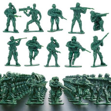 Wankko 2-Inch Plastic Army Men Action Figures, 10 Unique Sculpts, Pack Of 100 (Red)