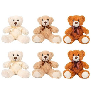 Seyomi Teddy Bears Bulk 3 Packs, Teddy Bear Stuffed Animal Plush Toy, 13.7 Inches Bear Stuffed For Wedding, Christmas, Valentine’S Day, Birthday, Brown Blue