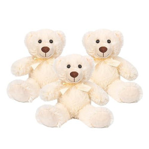 Seyomi Teddy Bears Bulk 3 Packs, Teddy Bear Stuffed Animal Plush Toy, 13.7 Inches Bear Stuffed For Wedding, Christmas, Valentine’S Day, Birthday, White