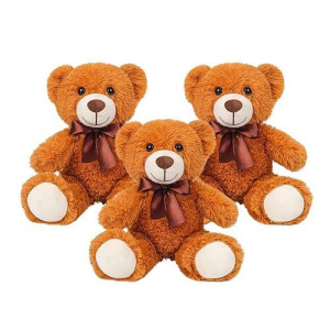 Seyomi Teddy Bears Bulk 3 Packs, Teddy Bear Stuffed Animal Plush Toy, 13.7 Inches Bear Stuffed For Wedding, Christmas, Valentine’S Day, Birthday, Brown