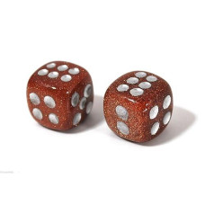 Natural Hand Carved Gemstone Dices, 15Mm/0.59In, 6 Sided, Gold Sandstone