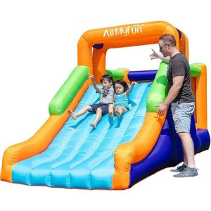 Airmyfun Bounce House With Slide Inflatable Durable Sewn Jumper Castle Bouncy House For Kids Outdoor Indoor