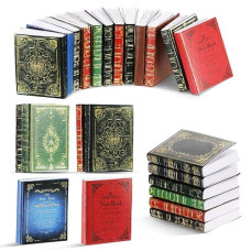 30 Pieces 1:12 Scale Miniatures Dollhouse Books Assorted Timeless Miniatures Books Mini Books Model Miniature Dollhouse Accessories Toy Supplies For Boys Girls Doll Houses(Vintage Style)