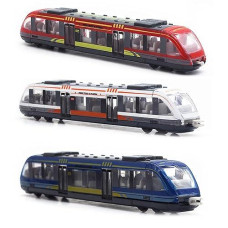 Otonopi Toy Train Set High Speed Locomotive Engine Die Cast Model Car Sliding Linked Subway Bullet Train Set For Kids Pack Of 3