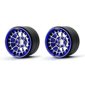 Treal Aluminium 2.2 Beadlock Wheels Rims(2) Pcs Fit Rc Crawler Mud Truck 2.2 Tires (Blue)