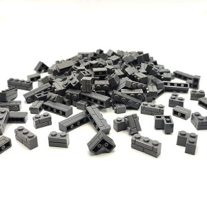 192Pcs Masonry Walls Dark Gray Building Bricks Loot Pieces Accessories Brick Bazaar Compatible Classic Creative Toy (Dark Gray)