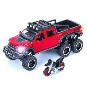 Toy Trucks Pickup Model Cars F150 Metal Diecast Cars Trucks For 3 Year Old Boys And Up (Red)