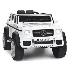 Honey Joy Ride On Truck, Licensed Mercedes-Benz Maybach G650 Battery Powered Ride On Toys Car W/Remote Control, Led Lights, Music, Slow Start, 12V Electric Cars For Kids, Gift For Boys Girls (White)