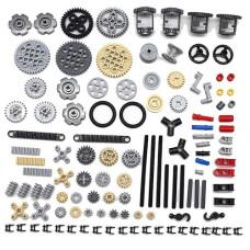 Konhaovf 116Pcs Gear And Axle Set For Technic Parts Compatible With With Major Brand Technic Parts, Diy Gears Assortment Pack(Gears Pins Axles Differential New) For Technic Building Blocks Set