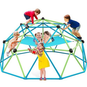 Zupapa Climbing Dome With Hammock, Supports Up To 1000Lbs Jungle Gym, 10Ft Dome Climber With Hammock For Kids 3 To 10 Outdoor Play Equipment