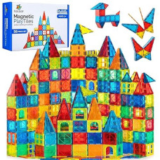 Magnetic Tiles 56 Pcs, Magnetic Tiles For Kids & Toddlers Ages 3-8, Magnetic Toy For 3 4 5 6 7 8 Year Old Boys Girls Kids & Toddlers Magnetic Blocks Building Set Stem Toy, Great Gift For Kids Aged 3-8