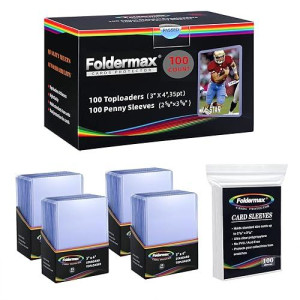 Foldermax 100 Toploaders For Cards Toploader Card Protector 3 X 4 Hard Plastic Card Sleeves Baseball Card Protector Topload Ca