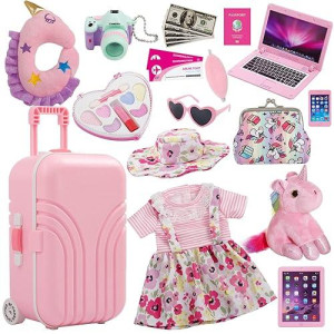 Windolls 18" Doll Suitcase Travel Set - Pink Accessories